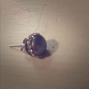 Black jeweled stud earrings